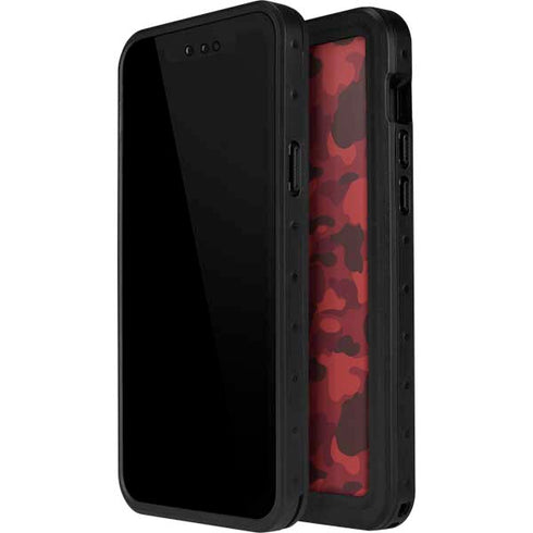 Red Street Camo iPhone 15 Plus Waterproof Case
